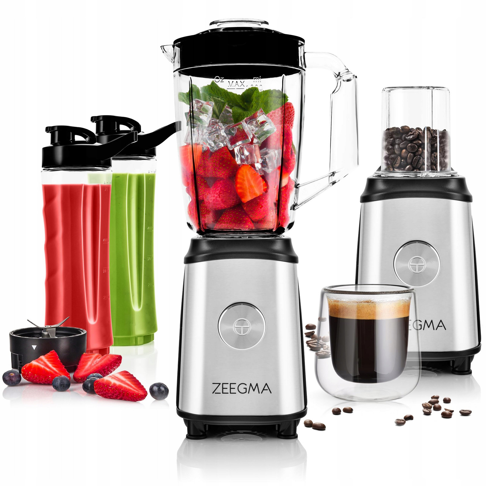 Zeegma Vitamine Blender 4v1 1050W 1L Mixér Odšťavňovač Mlýnek na kávu