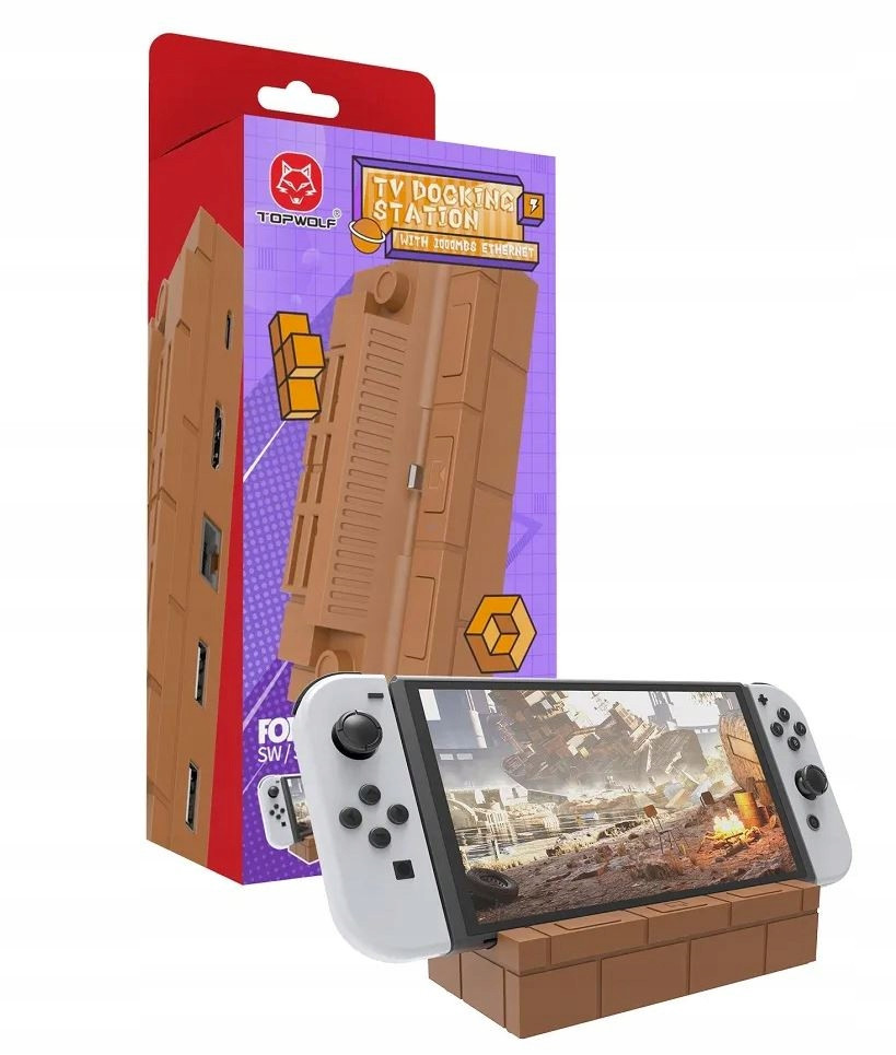 Tv nabíječka Hdmi Dock Usb RJ45 Adaptér Mario pro Nintendo Switch /ns Oled