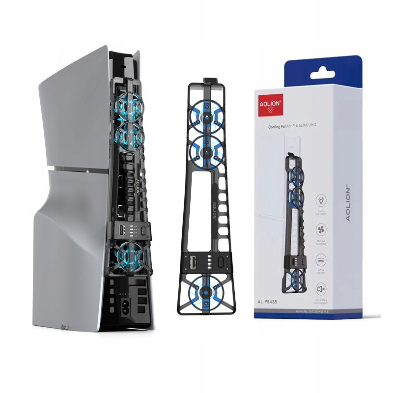 Chladicí Ventilátor pro PS5 Slim/pro s Led Chlazením a 3 Režimy Otáček