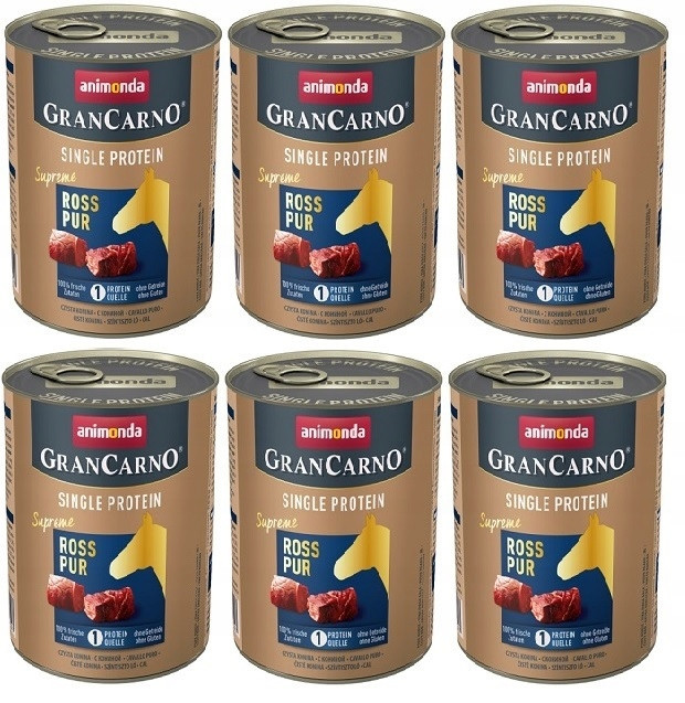 Animonda GranCarno single protein vlhké krmivo pro psy Konina 6x400 g