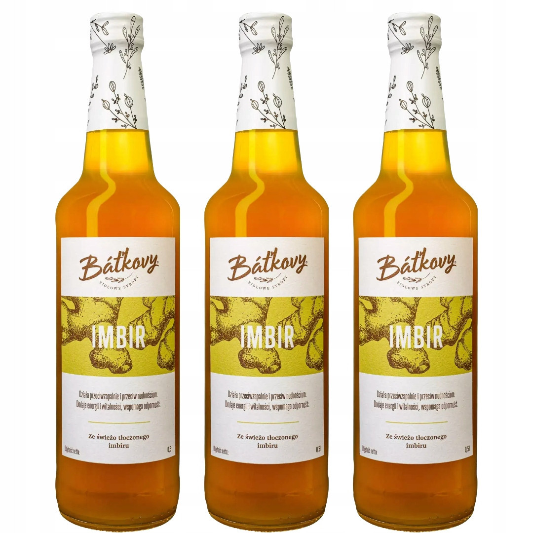 3x Zázvorový sirup Batkovy Zázvor Bez Konzervantů Na Nápojové Čaje natural