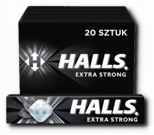 Halls Extra silné Bonbóny 33,5 g x 20 kusů
