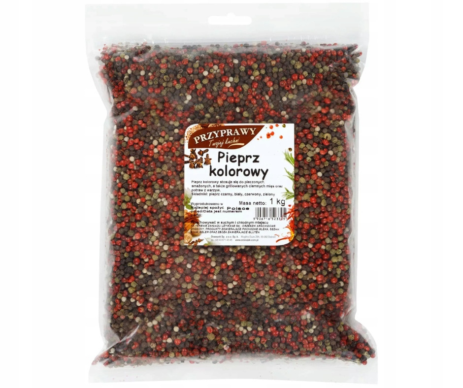 Pepř barevné zrnité aromatické zrno Koření vaší kuchyně 1 kg