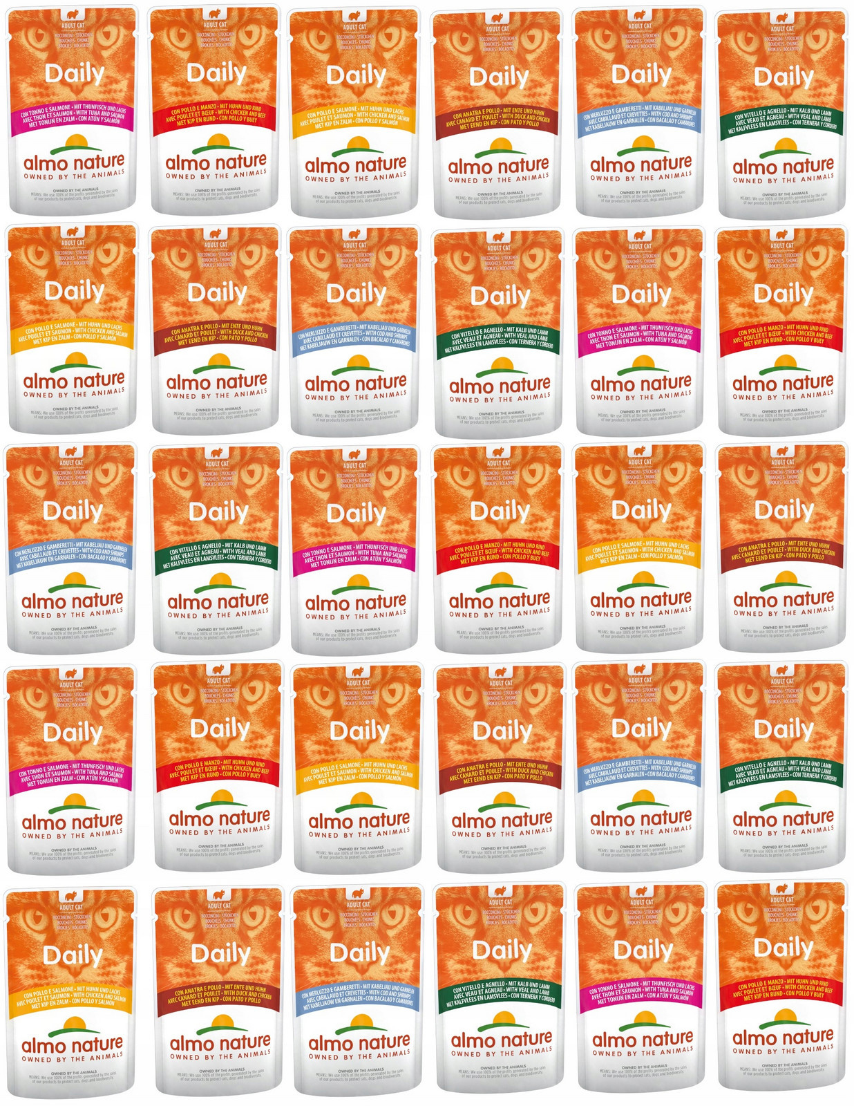 Krmivo mokré pro kočky Almo Nature Daily MIX Chutí sáček 30 x 70 g