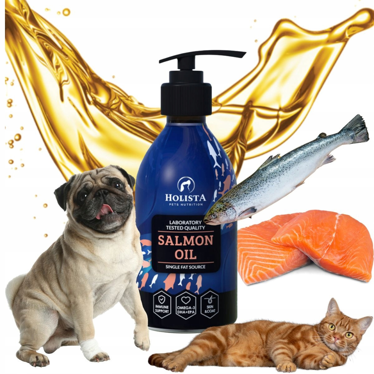 Holista Salmon Oil olej z čerstvého lososa atlantského OMEGA-3 250ml