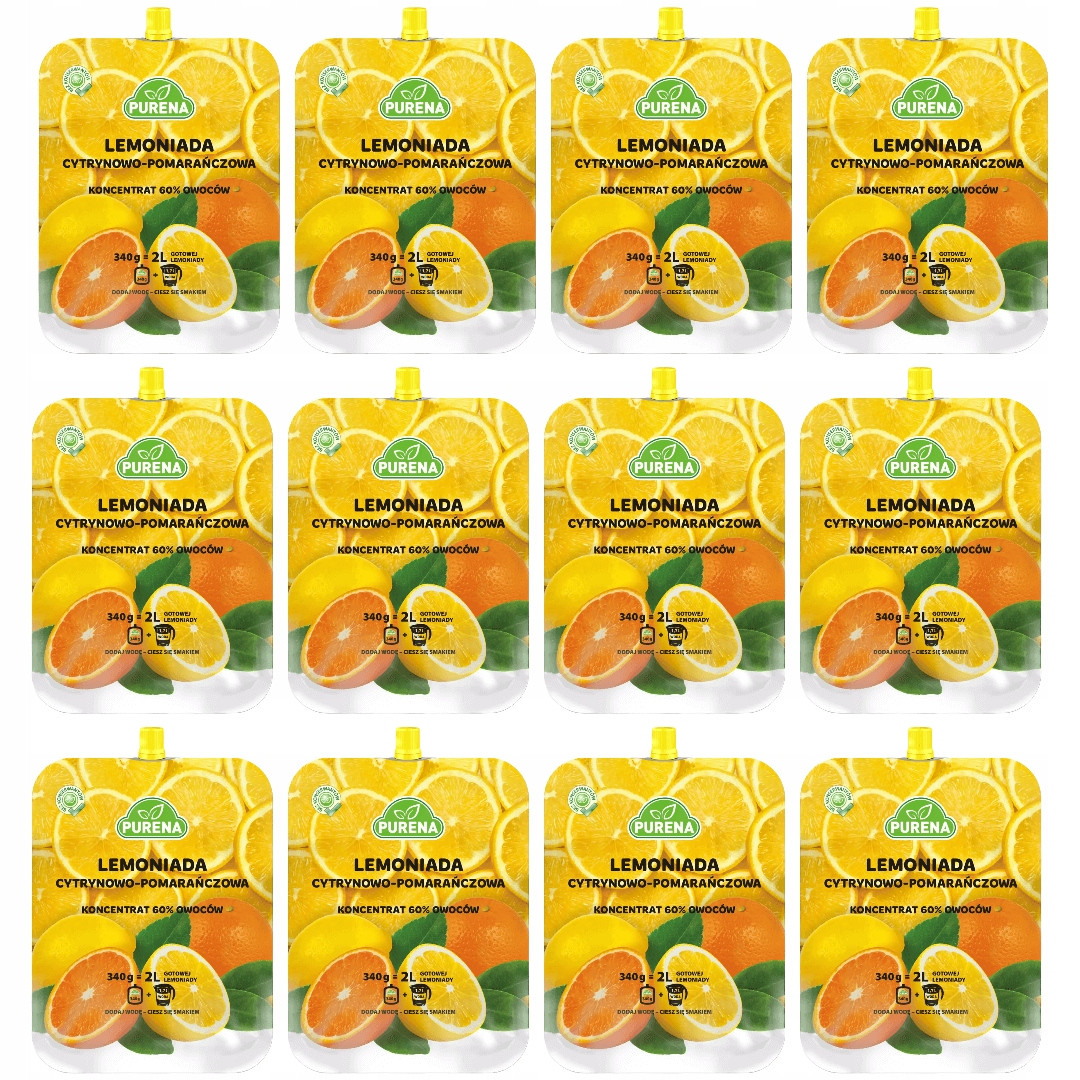 Sada 12 x Nápoj Limonáda citron pomeranč koncentrát Nejvyšší Kvalita