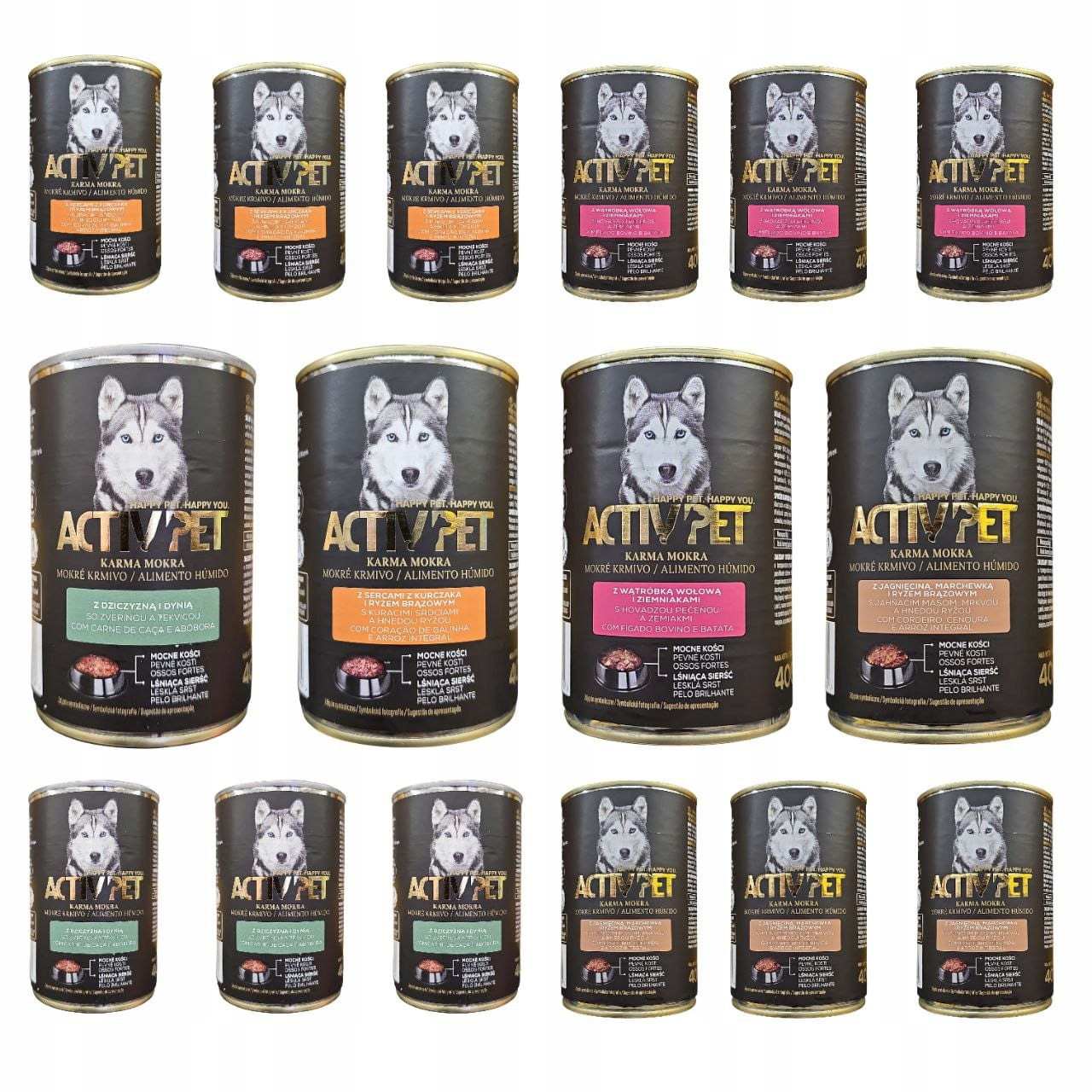 Activ Pet Krmivo mokré pro psa mix chutí 16 x 400 g New