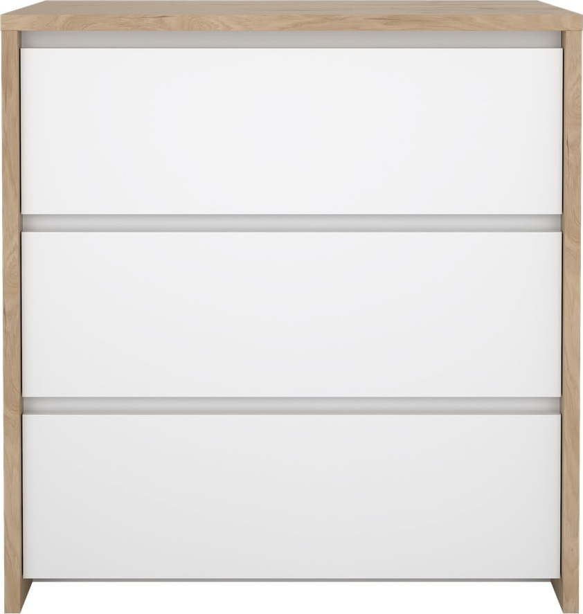 Bílá/v přírodní barvě komoda v dekoru dubu 80x84x48 cm Next – Tvilum