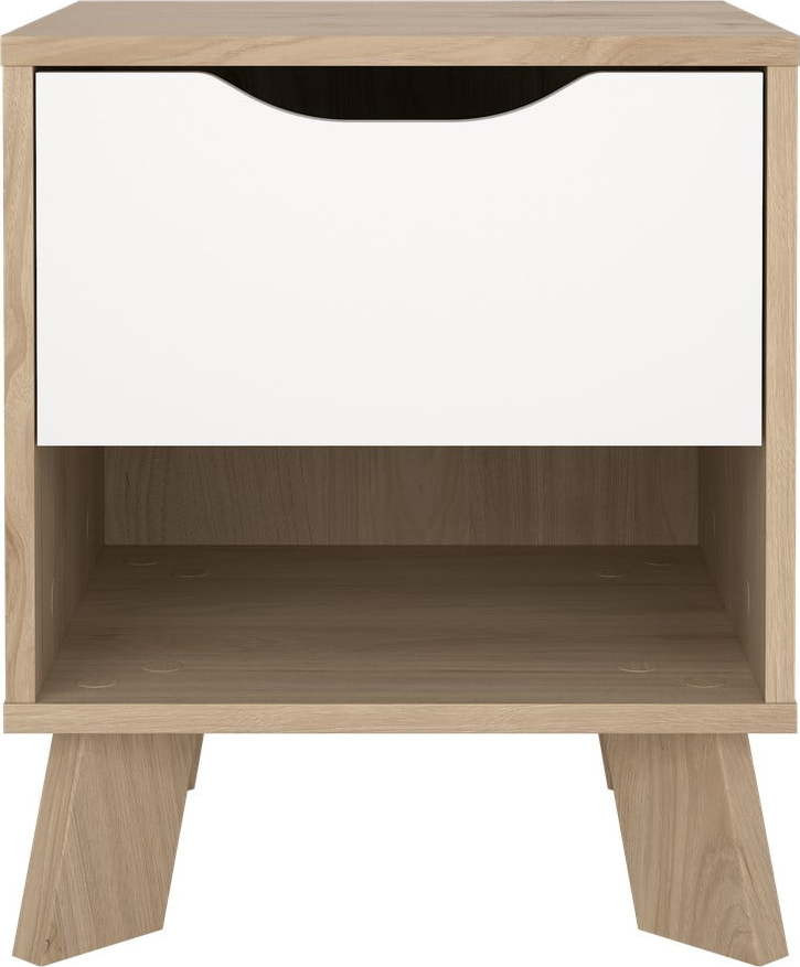 Bílý/v přírodní barvě noční stolek Ikast – Tvilum