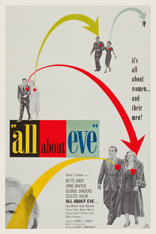 POSTERS Ilustrace All about Eve, Ft. Bette Davis & Marilyn Monroe, 26.7 × 40 cm