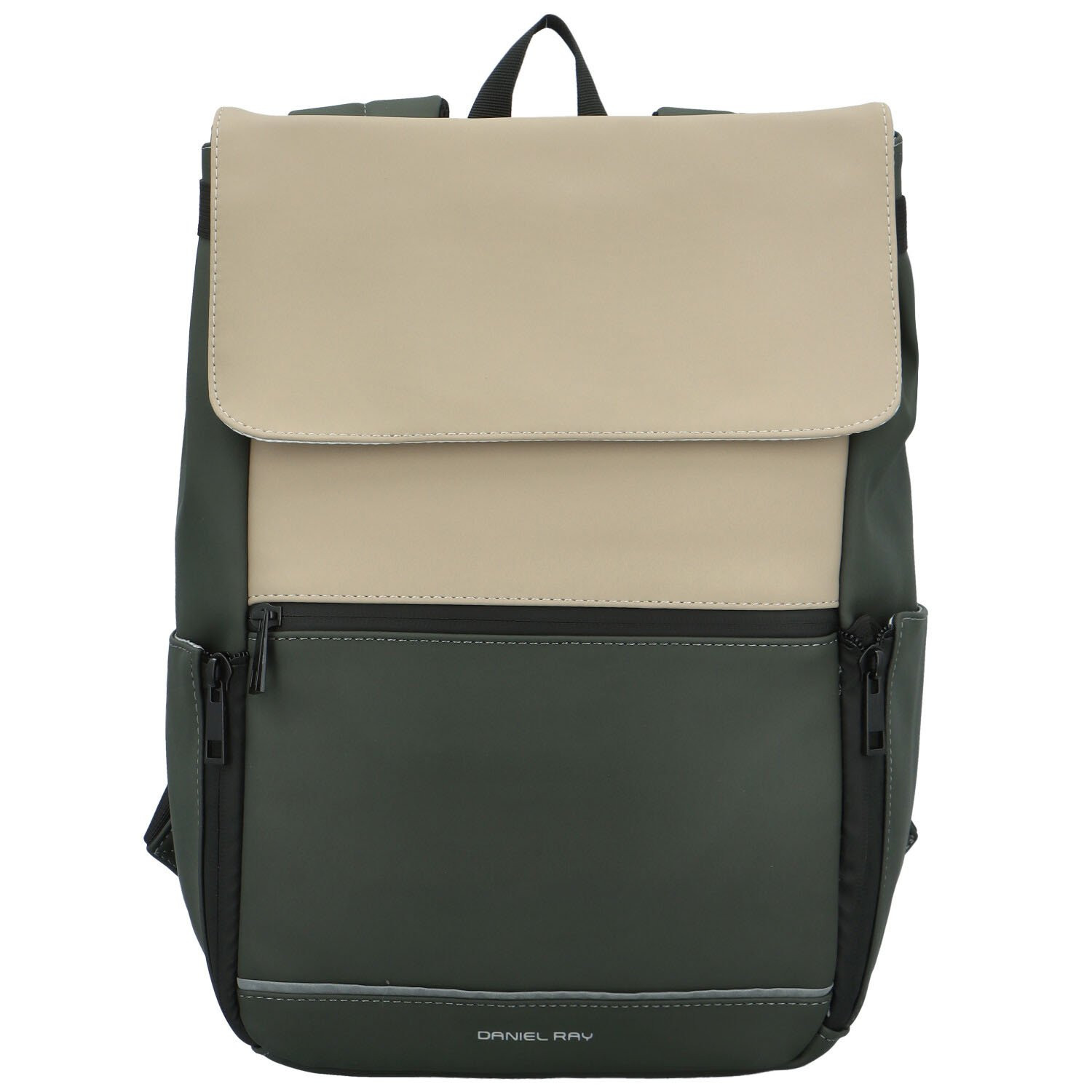 Trendy dámský pogumovaný batoh Duane, zeleno-béžový