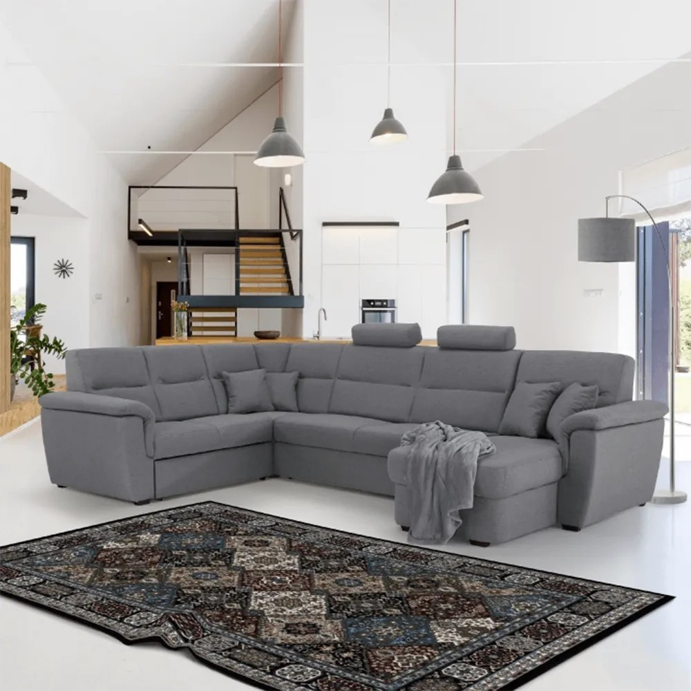 Sedací souprava rozkládací BORN U šedá Tempo Kondela