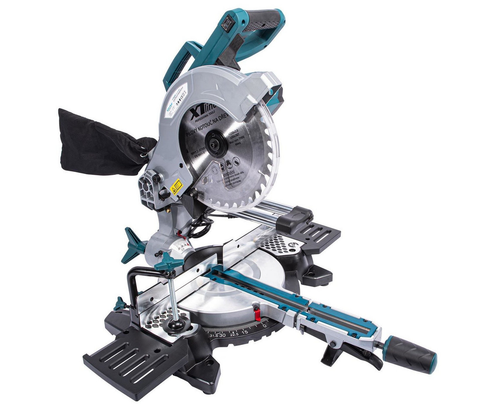 XTline XT106255 pokosová pila s laserem a pojezdem
