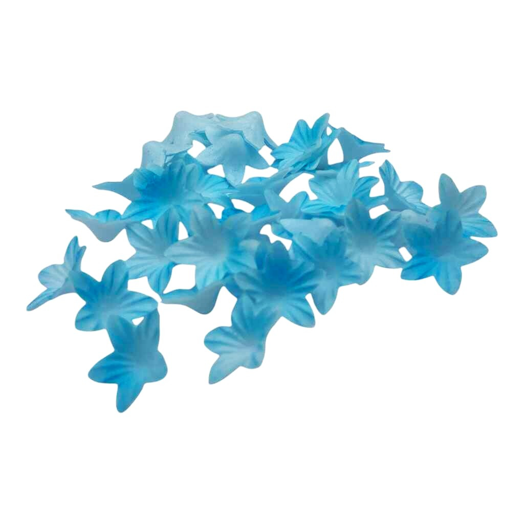 Jedlý papír 3D mini kvítky modré 40ks