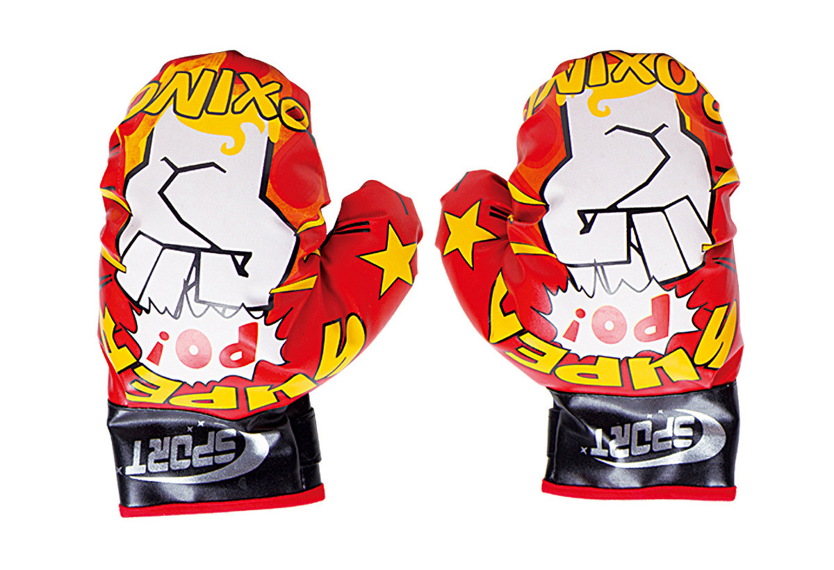 Boxerské rukavice 16x24 cm červeno-bílé