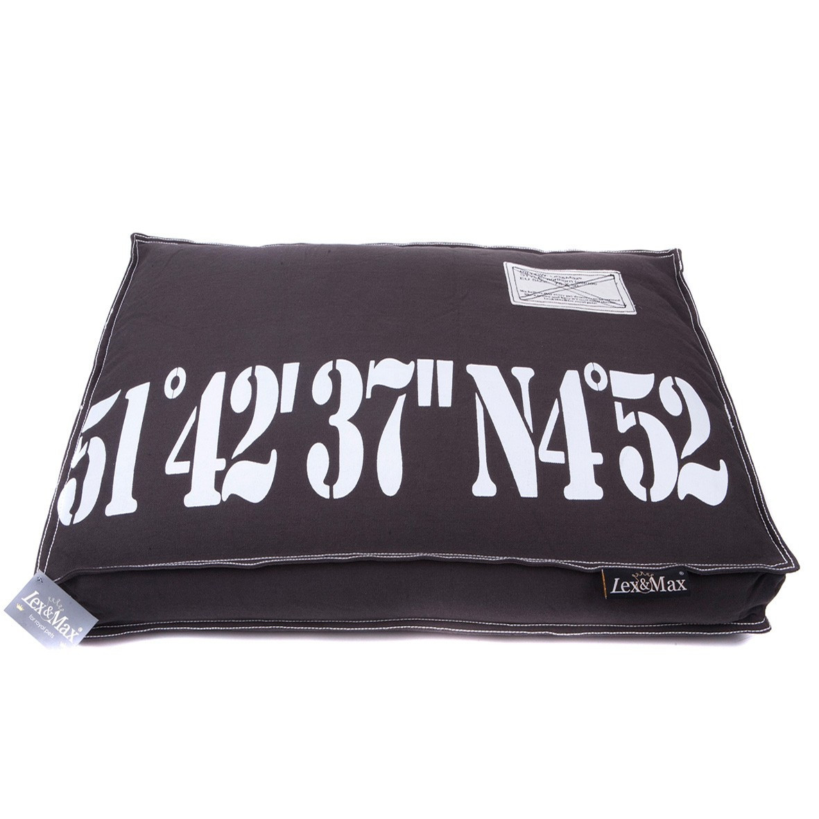 Lex & Max Luxusní potah na pelíšek pro psa Lex & Max Number 90 x 65 cm | antracit