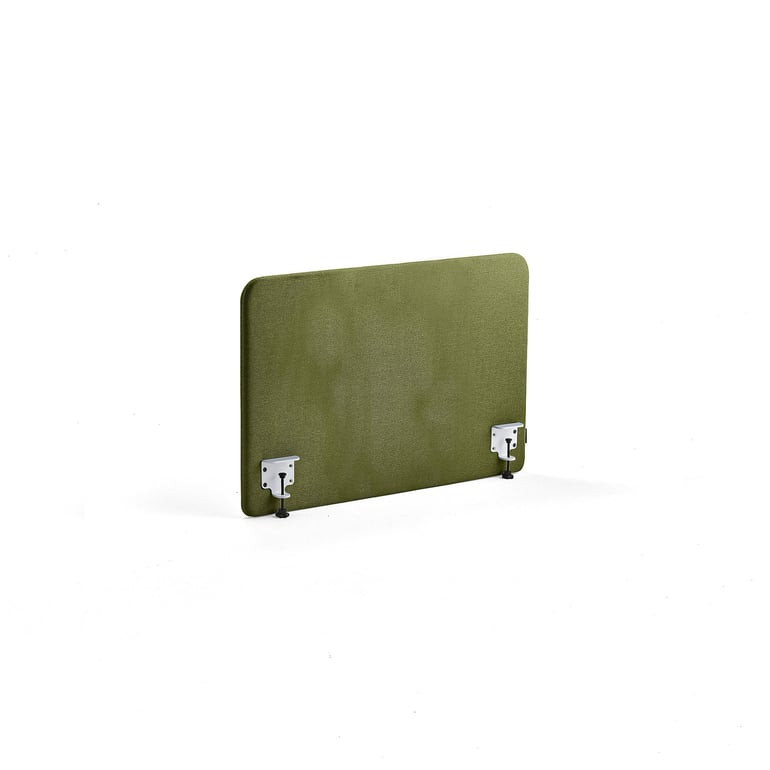 Stolový paraván ZONE, bílé svorky, 1000X650x36 mm, potah Hush, lesní zelená