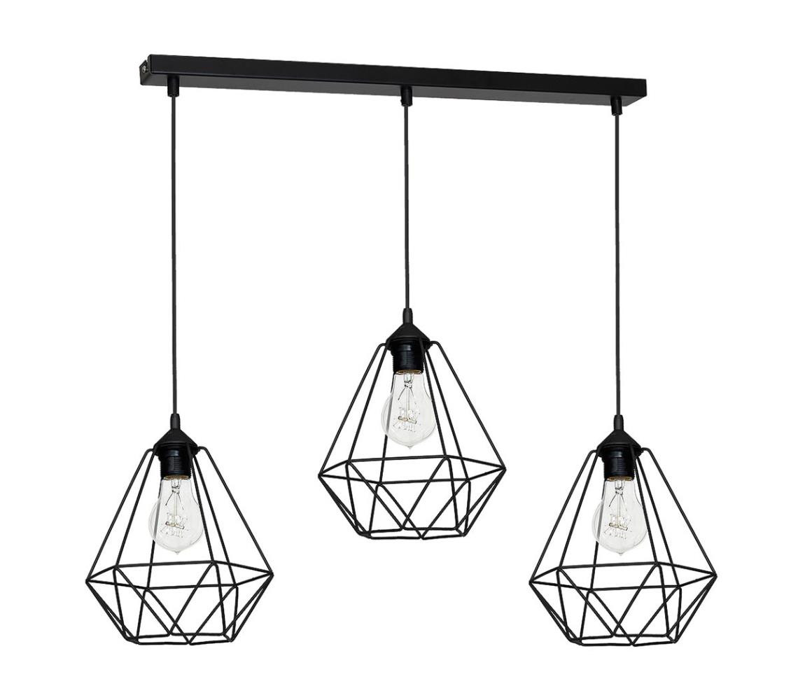 Závěsné svítidlo BASKET 3xE27/60W/230V černá