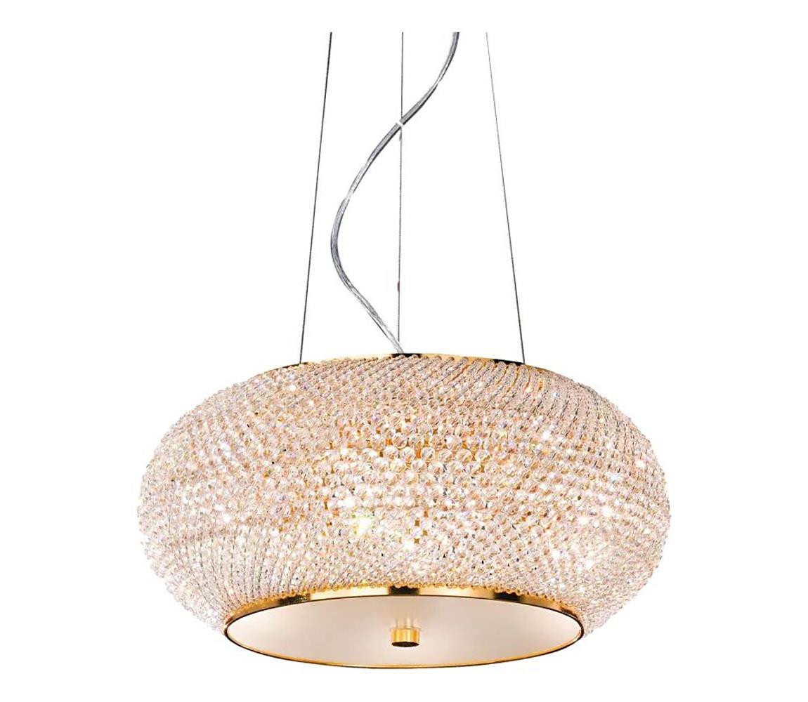 Ideal Lux Ideal Lux - Křišťálový lustr na lanku PASHA 6xE14/40W/230V pr. 40cm zlatá