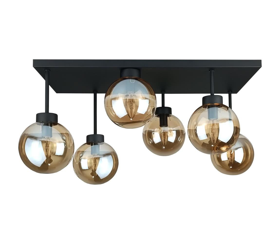 Keter Lighting Přisazený lustr DEA 6xE14/60W/230V černá/kouřová béžová