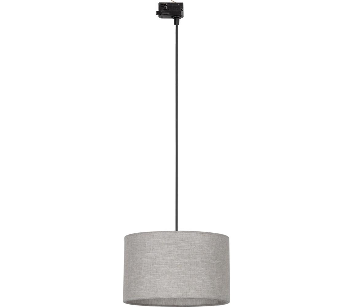 Lustr na lanku 3-fáz. lišto. systému TRACER 1xE27/15W/230V pr. 38 cm černá/šedá