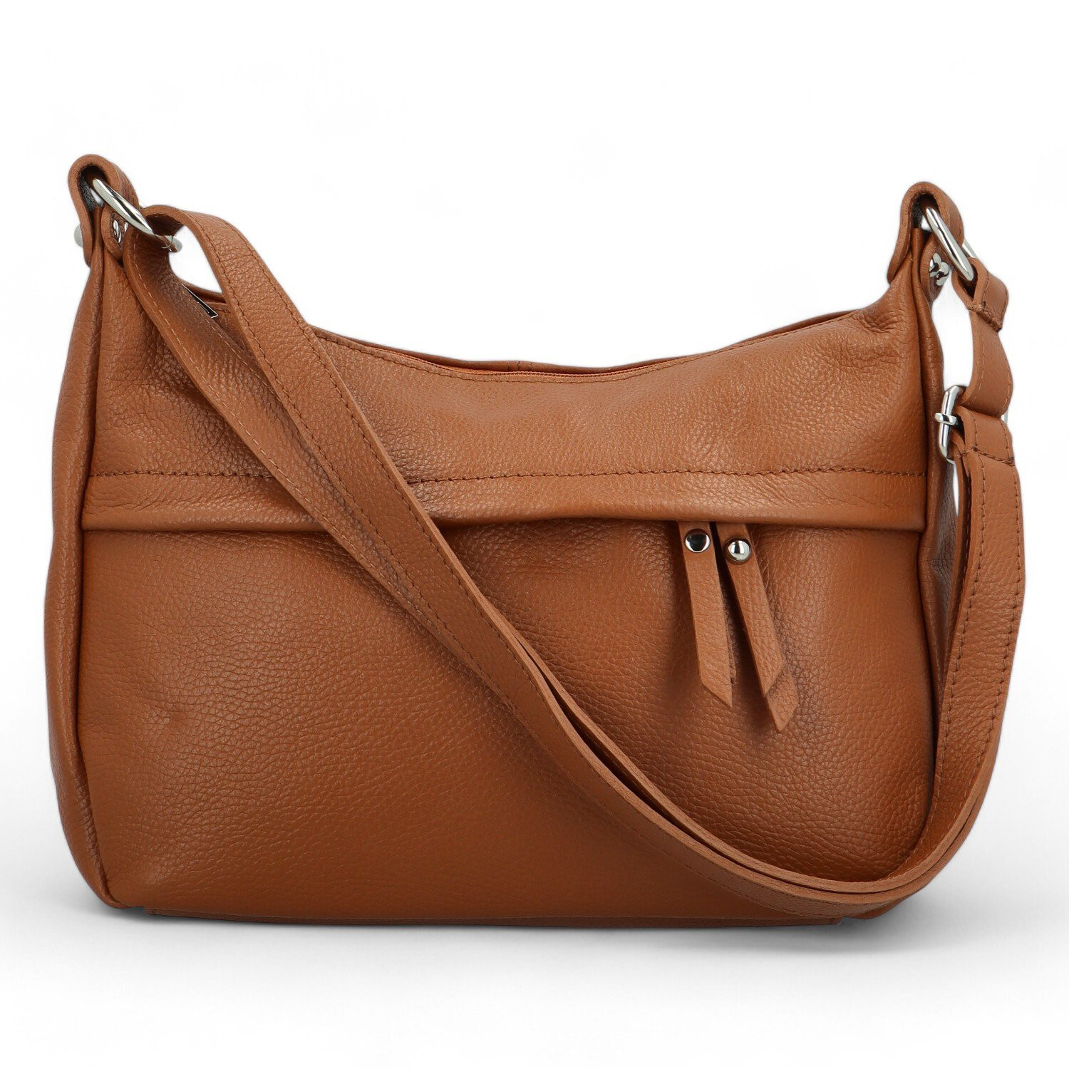 Dámská kožená crossbody kabelka koňaková - Delami Meyrra koňak