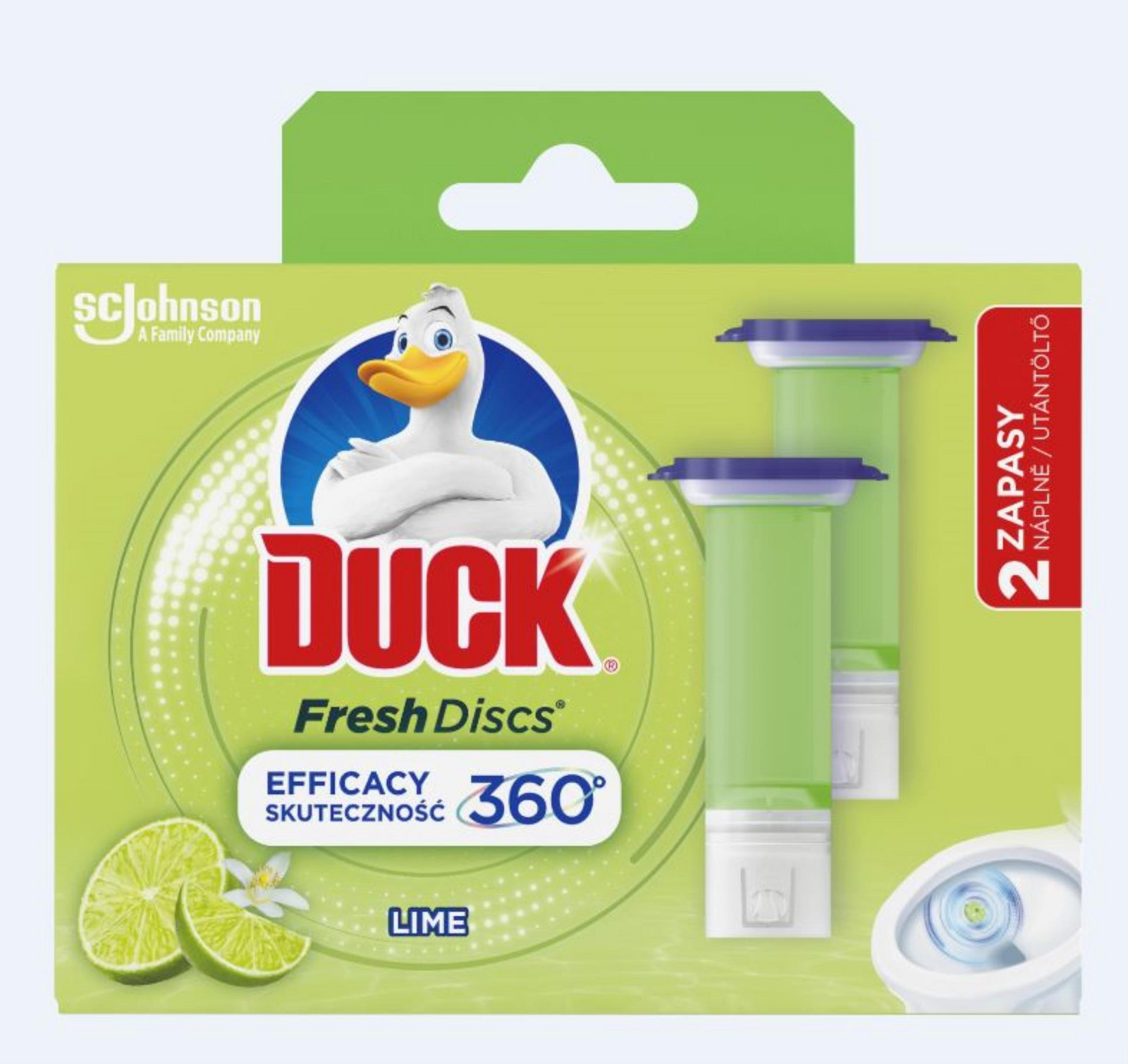 WC blok Duck Fresh Discs - náplň, limetka, 2x 36 ml