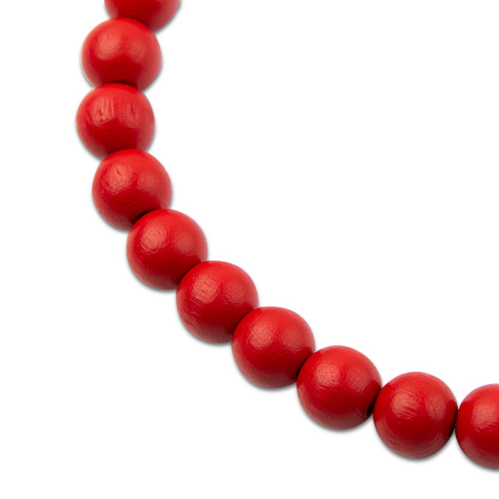 Manumi české dřevěné korálky 10 mm červené - 18 ks