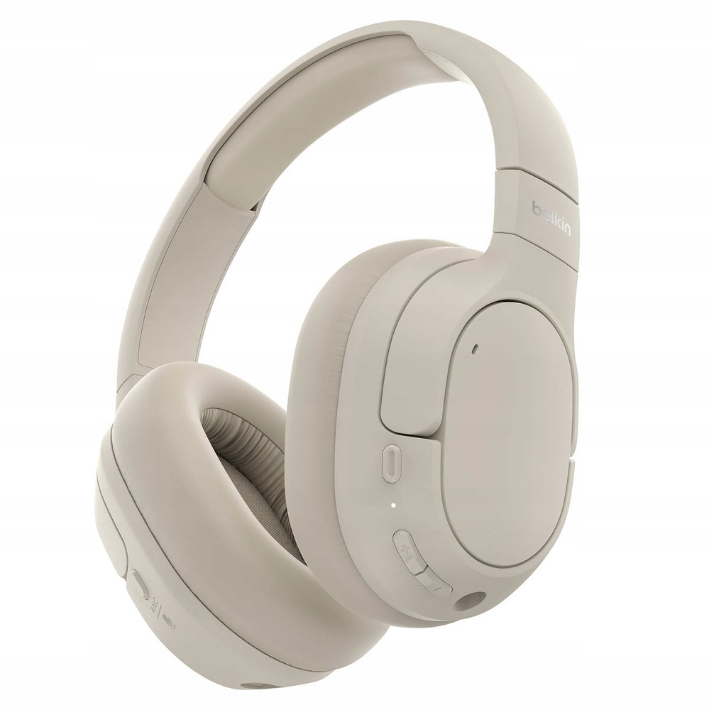 Belkin Sluchátka do uší s redukcí hluku, bezdrátová, krémová
