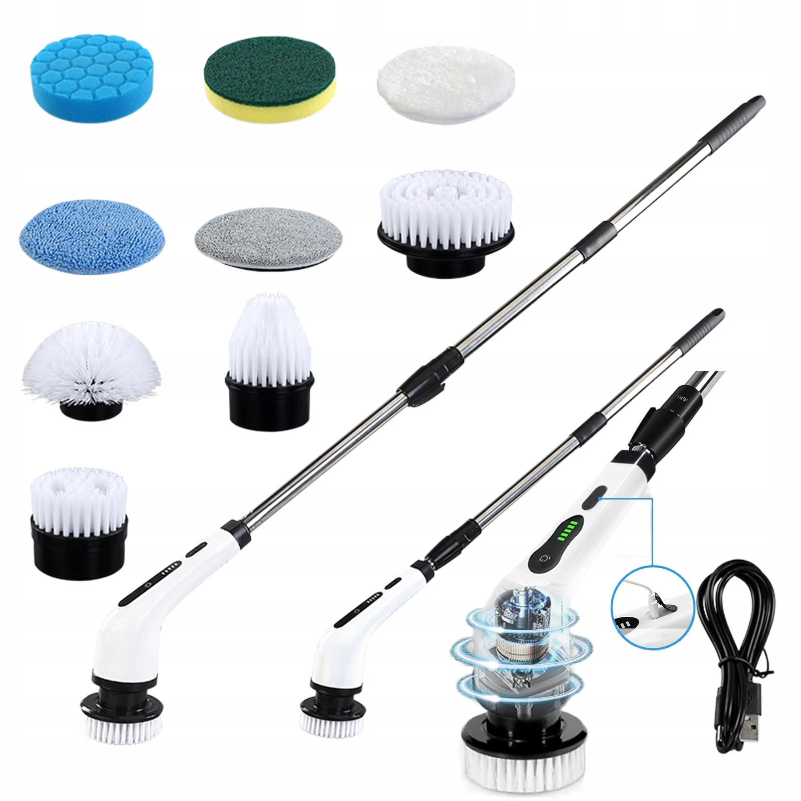 Elektrický Bezdrátový Rotační Kartáč S Led Obrazovkou A Výkonem 25 W