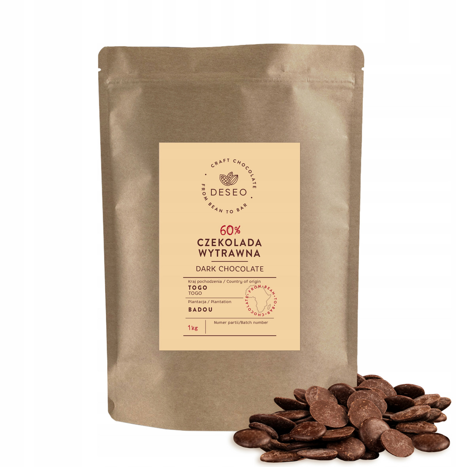 Čokoláda Dezertní Deseo Togo 60% 1000G