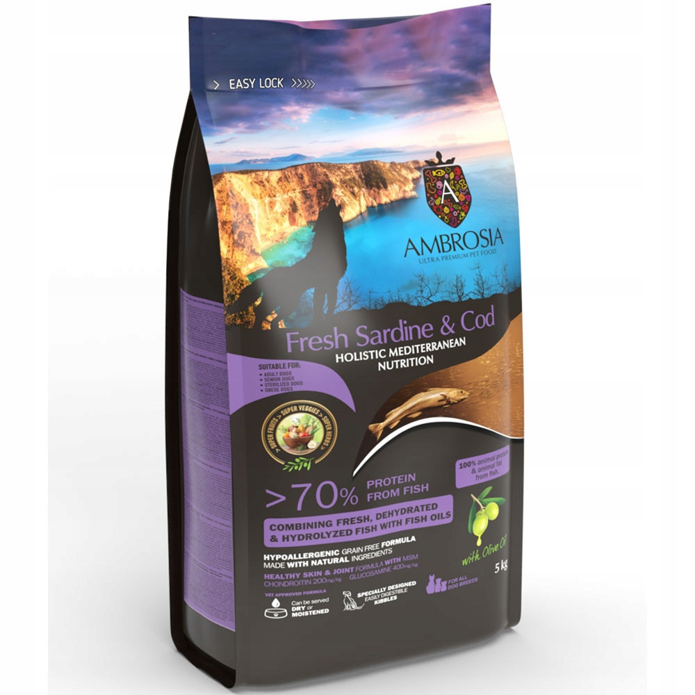 Ambrosia Mediterranean Light Čerstvá Sardinka A Treska 5kg Sardine And Cod