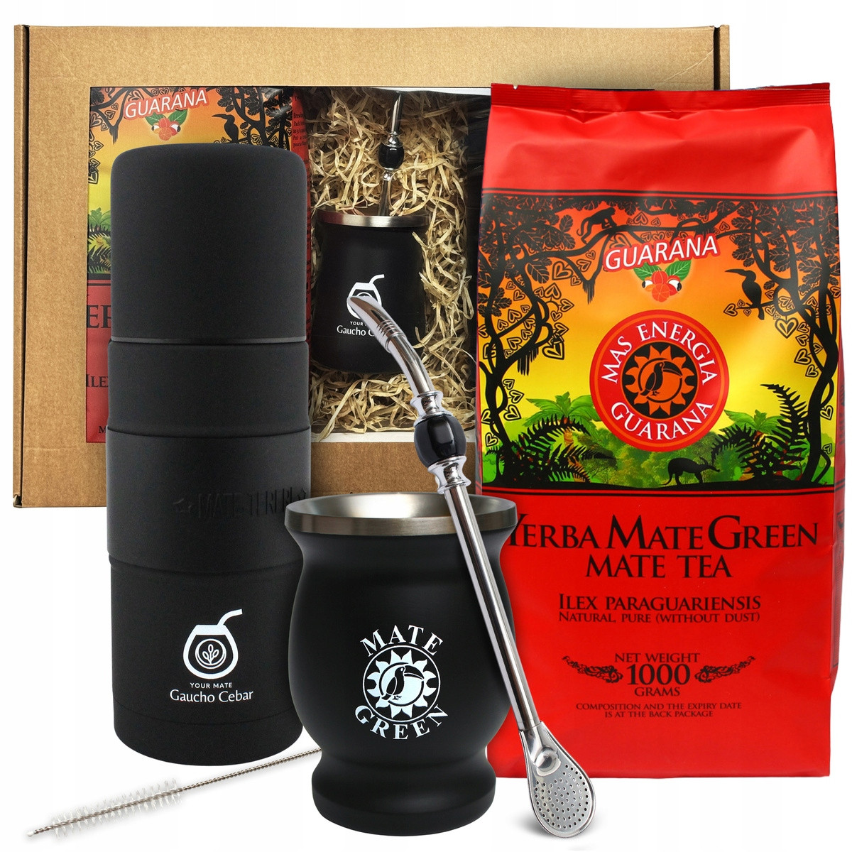 Dárková sada XL Yerba Mate Green Guarana 1 kg Yerbomos Příslušenství