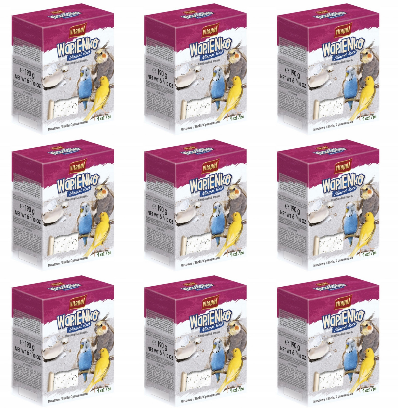 Vitapol Vápencová kostka XL pro ptáky Mušle 9 ks