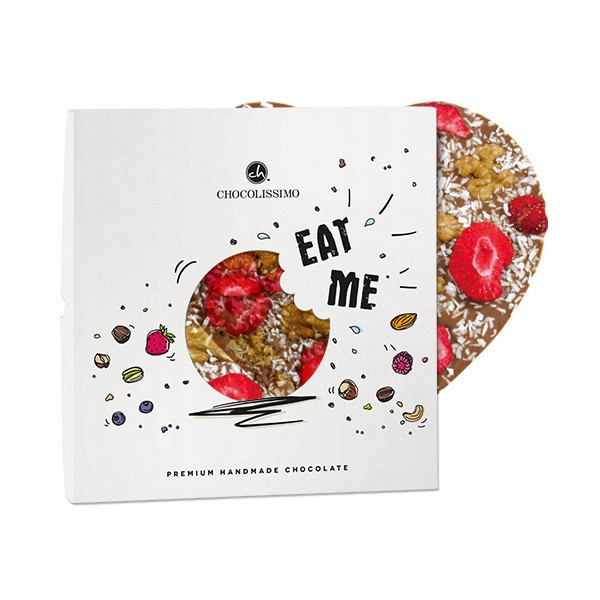 Velká deska mléčné čokolády ve tvaru Srdce s doplňky pro zamilované