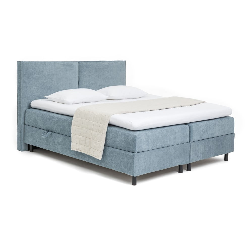 Modrá boxspring postel s úložným prostorem 160x200 cm Elva Bold – Bonami Selection