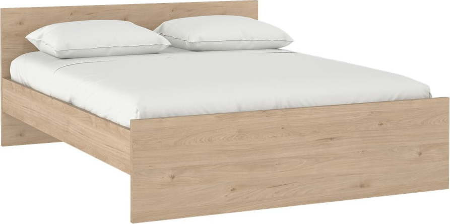 Dvoulůžková postel v dekoru dubu bez roštu 180x200 cm v přírodní barvě Naia – Tvilum