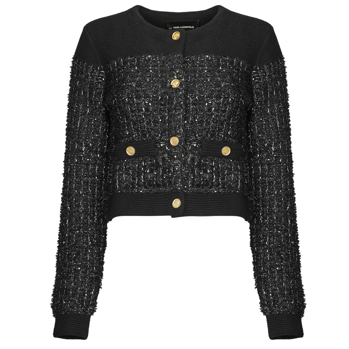 Karl Lagerfeld  BOUCLE KNIT CARDIGAN  Modrá