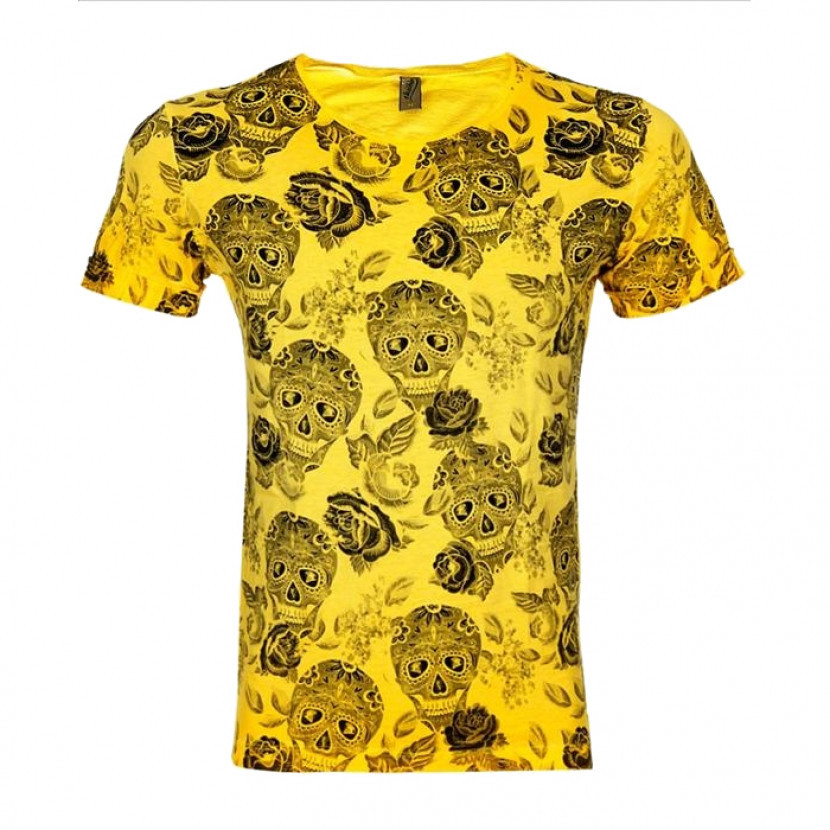 Tričko EKSI Skullhead - žluté, S