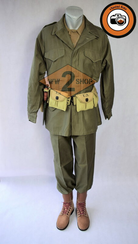 US střelec Carbine- M43, velikost blůzy velikost 38, velikost kalhot M43 velikost 30, velikost košile M37 velikost L