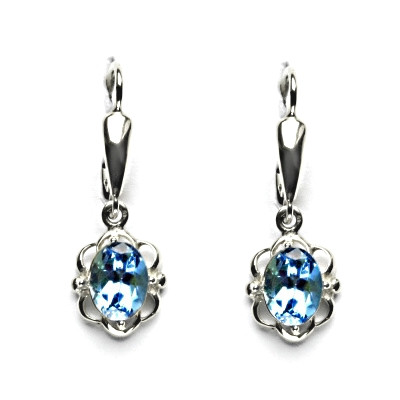 Stříbrné náušnice, přírodní topaz swiss, NK 1140/20