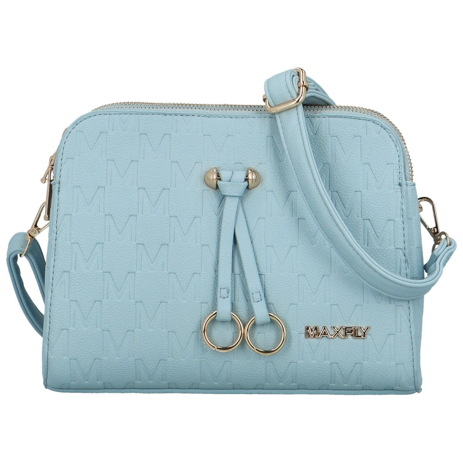 Trendy dámská koženková crossbody MaxFly Maira, světle modrá