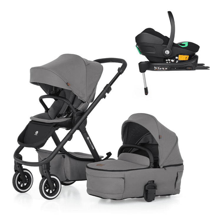 PETITE&MARS Kočárek kombinovaný ICON 2v1 Dove Grey LITE AIR + Core Pro i-Size Black Grey + Báze 2025