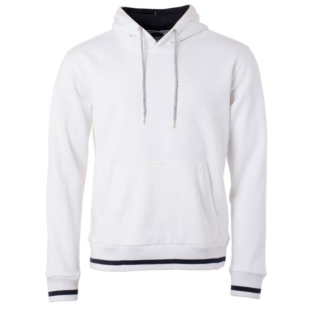 James & Nicholson (Daiber) Pánská mikina s kapucí Club JN778 - Bílá / tmavě modrá | L