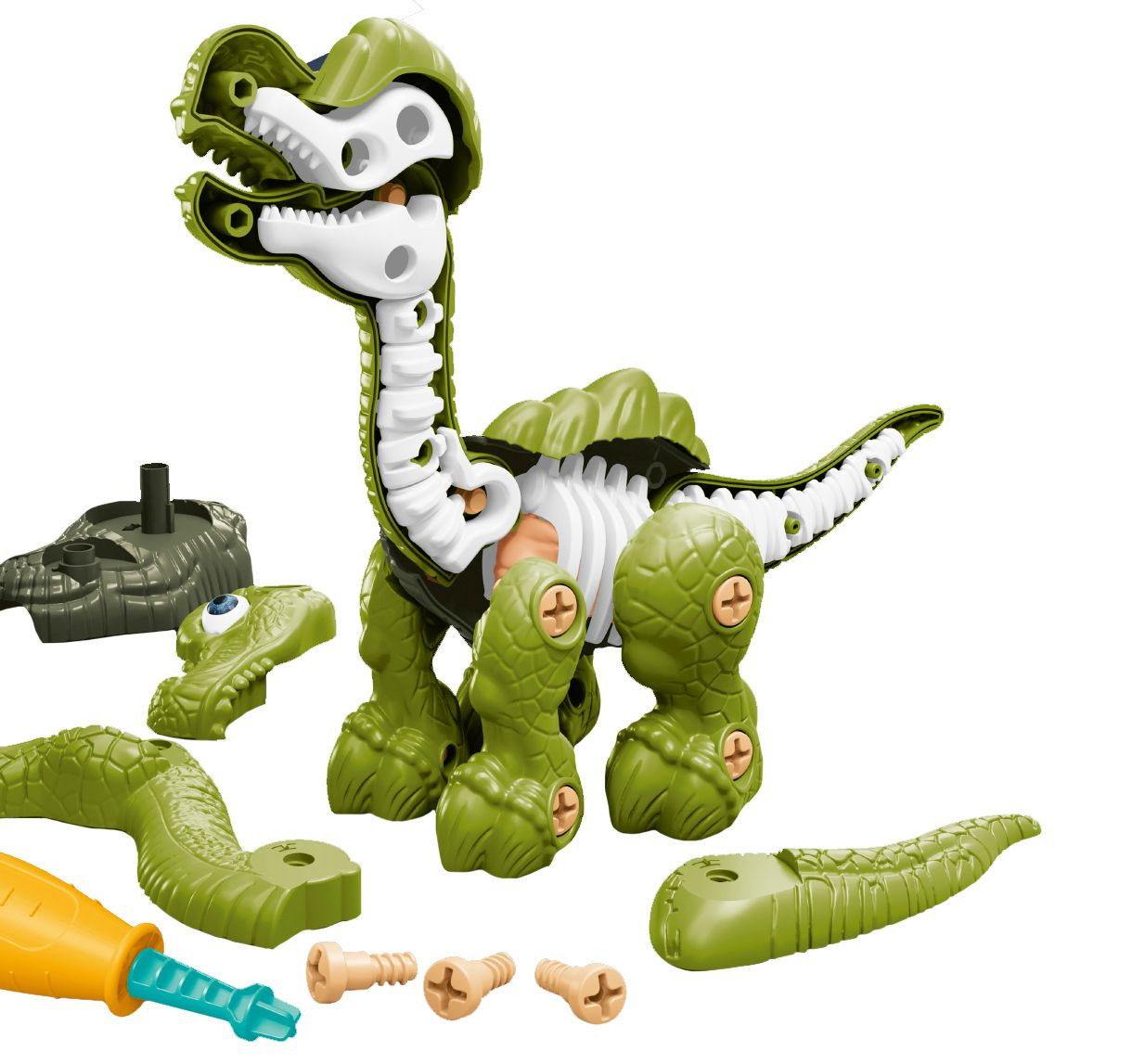 Dinosaurus s kostrou šroubovací zelený