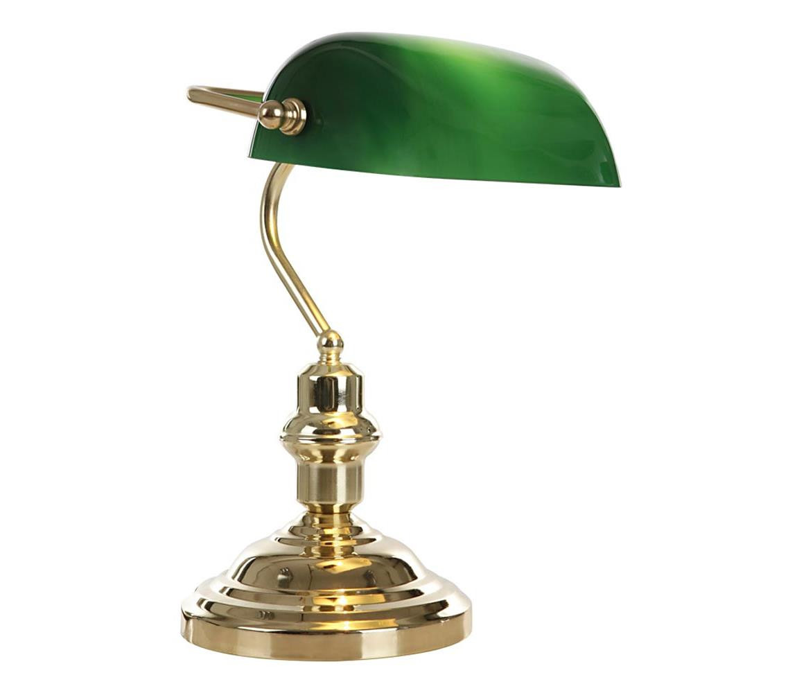 Globo GLOBO 2491 - Stolní lampa ANTIQUE 1xE27/60W zelená - zlatá