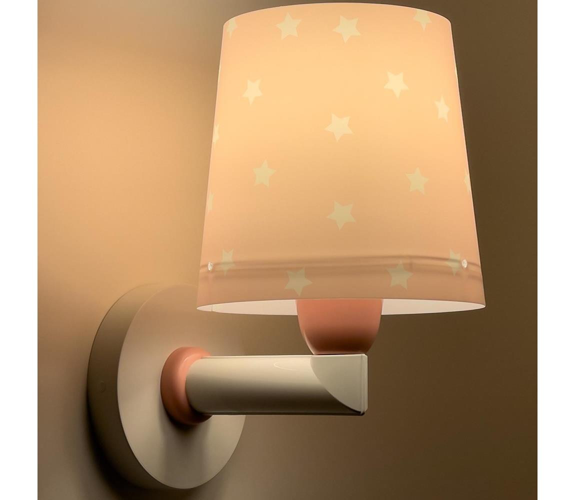 Dalber Dalber 82219S - Dětské nástěnné svítidlo STAR LIGHT 1xE27/60W/230V růžová