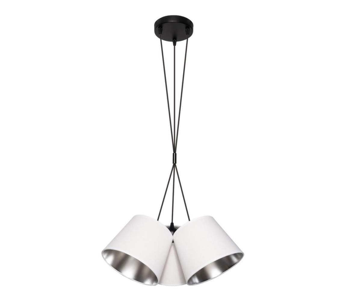 Lustr na lanku ZOMA 3xE27/60W/260V bílá/lesklý chrom