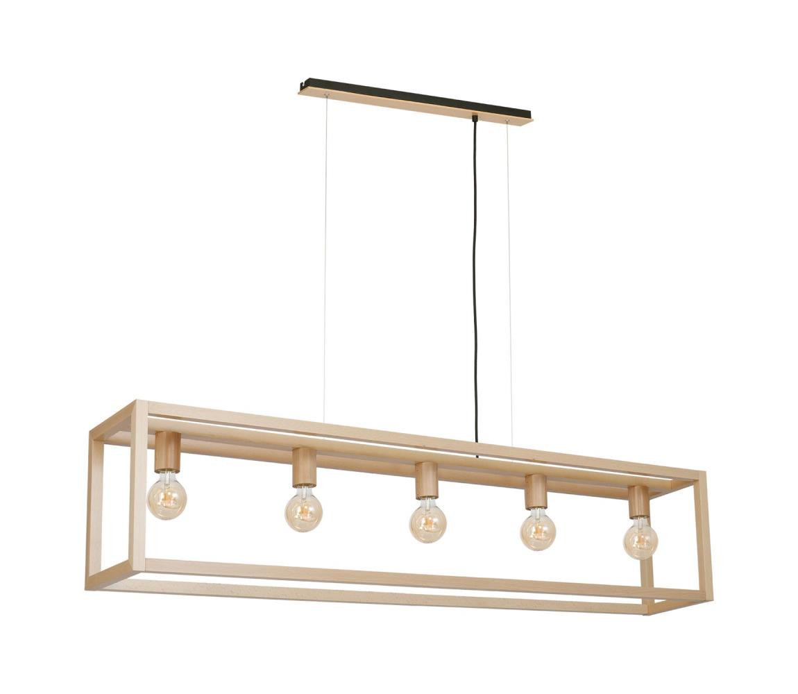 Lustr na lanku LEGNO 5xE27/60W/230V
