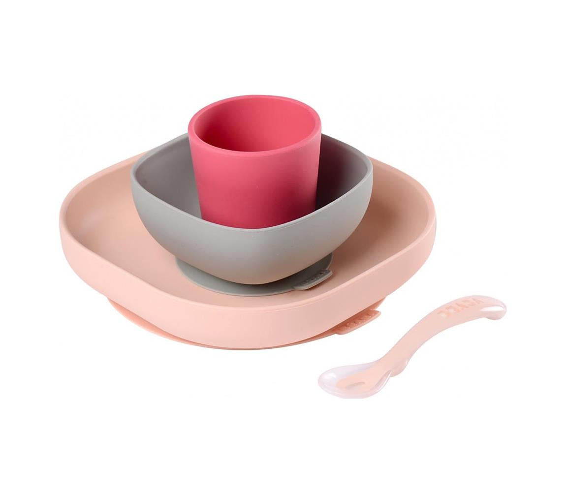 Beaba Beaba - Dětská jídelní sada Pink 4 ks